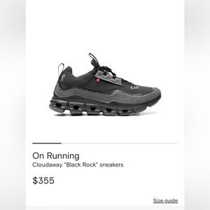 Women’s On Running Cloudaway black grey hiking running sneakers 8.5 / 9